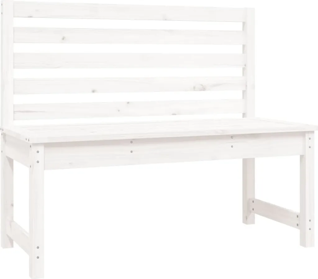 Panchina Rustica Bianca 109 cm - Legno di Pino per Esterni e Portici