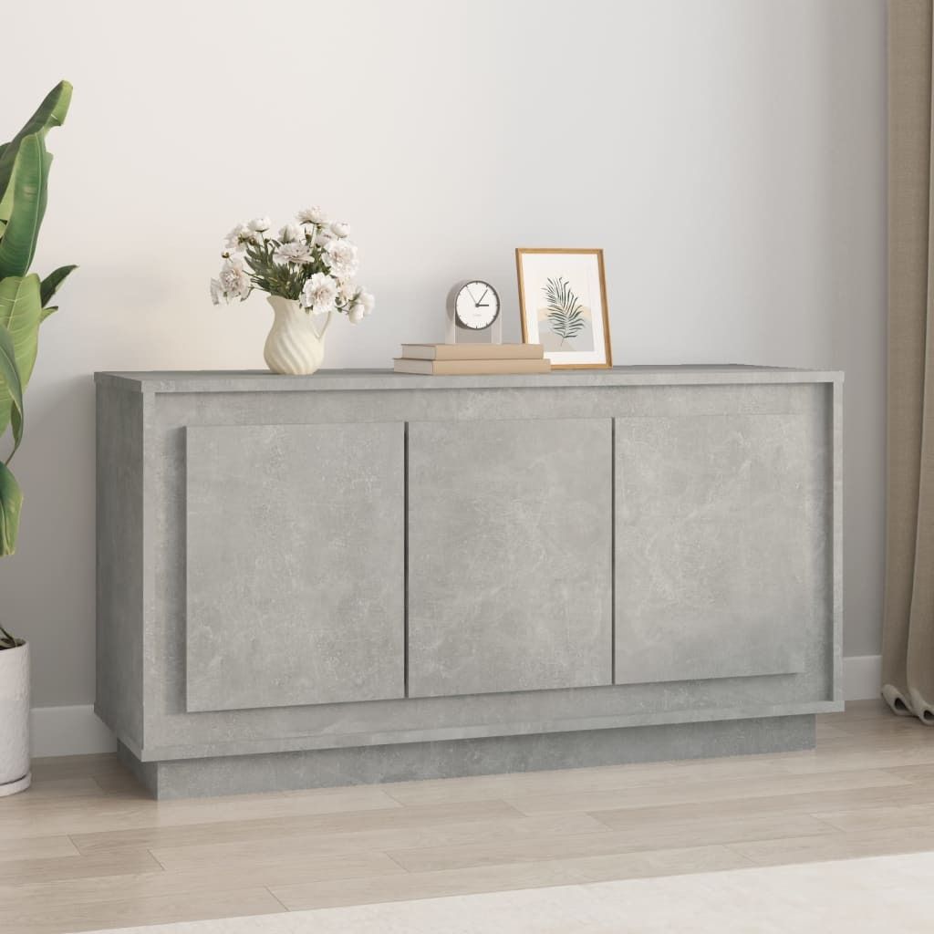 vidaXL Sideboard gris béton 102x35x55 cm Bois composite Image du produit 