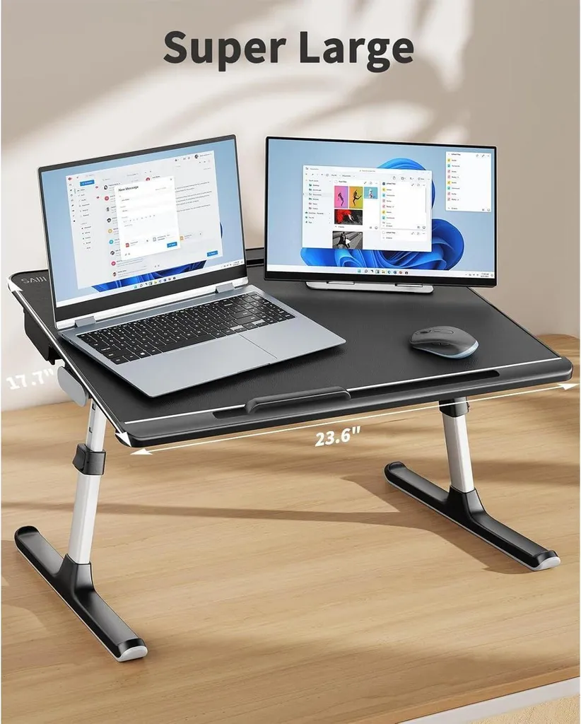 Support de Lit pour Ordinateur Portable Table Multifonction SAIJI - 5