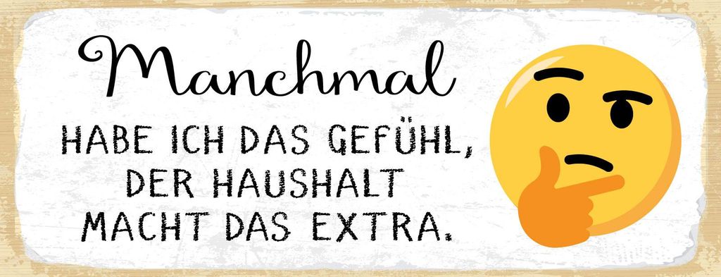 vianmo Blechschild 10x27 cm Der Haushalt macht das extra