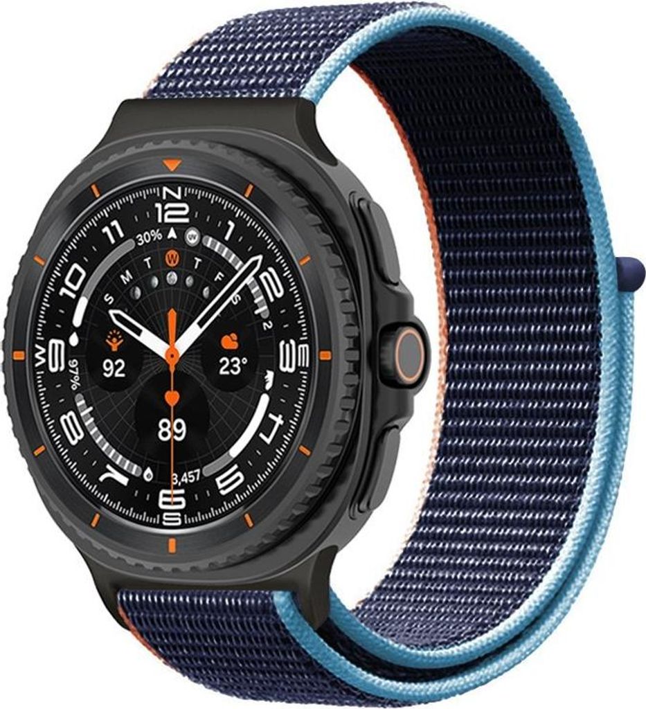 INF Nylon Klettband für Samsung Watch 8/8 Classic - Sportarmband Blau