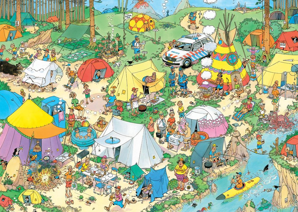 Jan van Haasteren - Camping im Wald (1000 Teile), 1000 Produktbild 