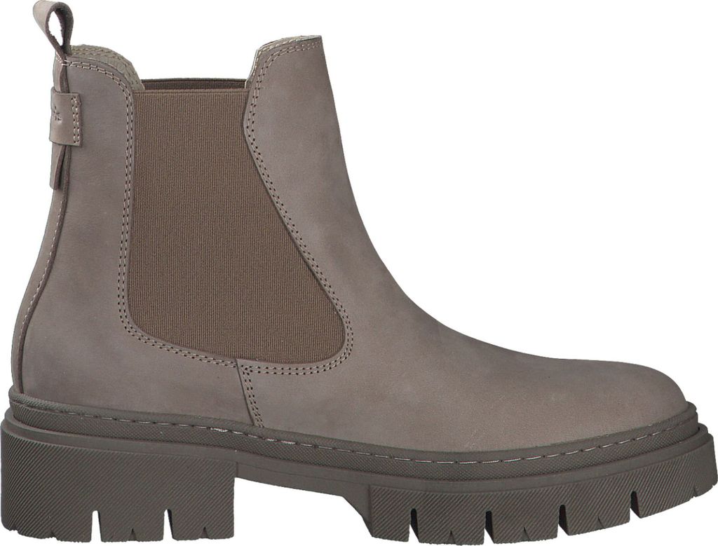 Tamaris Damen Chelsea Boot Leder dicke Profilsohle Stretcheinsätze 1-25902-43, Größe:40 EU, Farbe:Beige