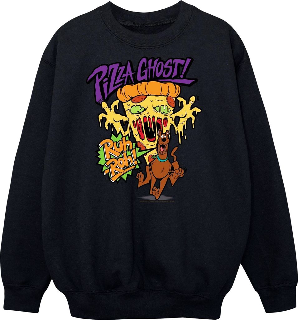 Scooby Doo - "Pizza Ghost" Sweatshirt für Jungen BI2003 (152-158) (Schwarz)