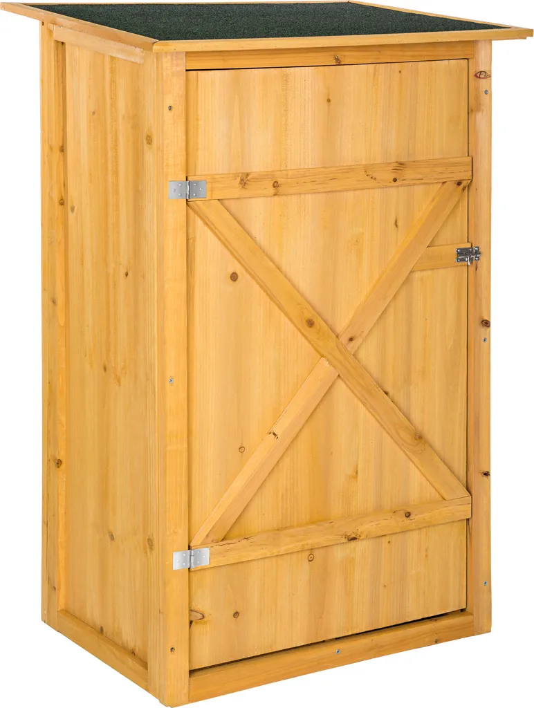 Armoire de jardin adossée Taman 75x56x118 cm marron en bois traité