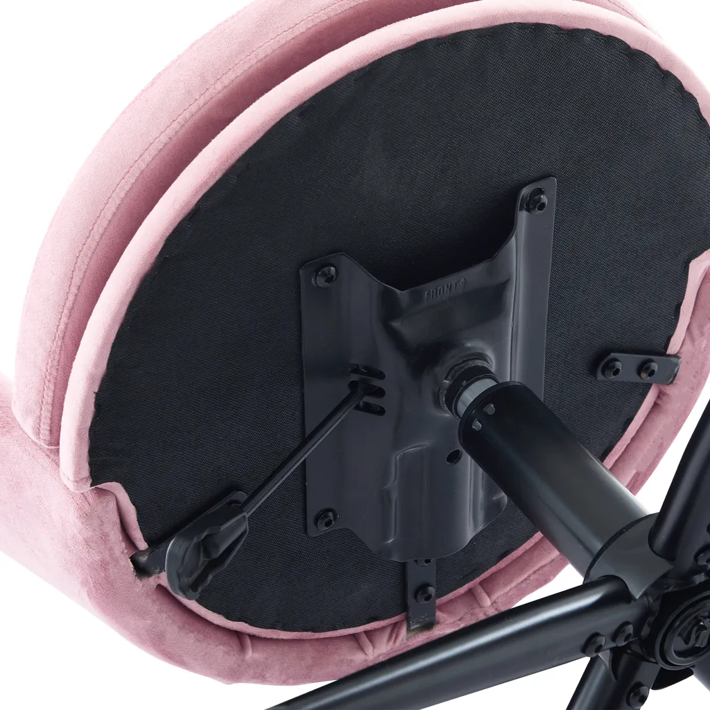 Sedia A Farfalla Rosa Confetto Per Camera Da Letto | Poltroncina Imbottita Con Struttura In Ferro Dorato, Seduta Morbida E Design Principessa, Perfetta Per Toletta E Soggiorno - 5