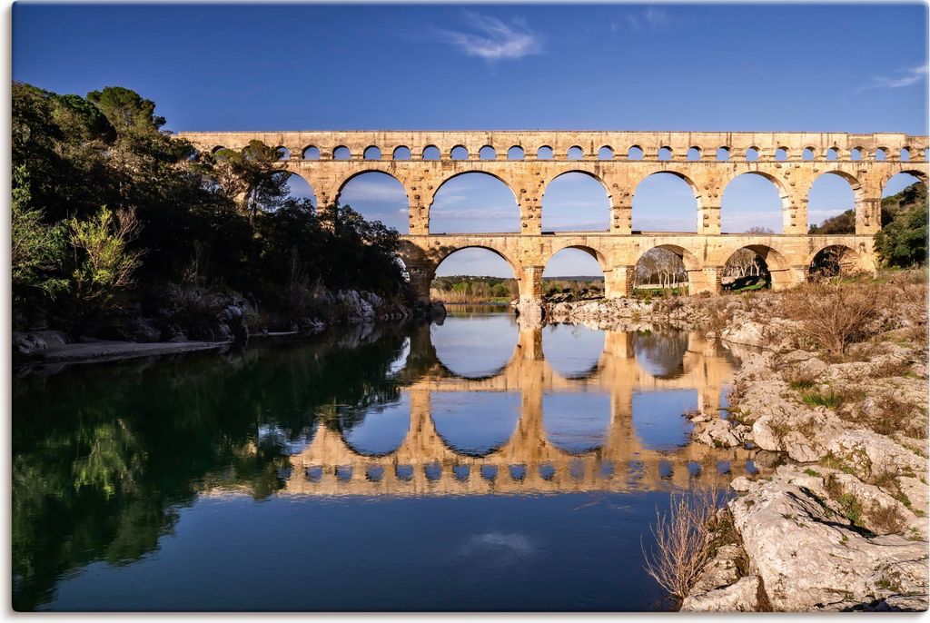 ARTland Leinwandbild Pont du Gard Aquädukt Frankreich Größe: 60x40 cm