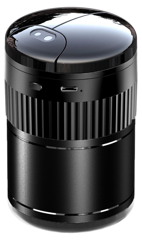 Aschenbecher Automatisches Öffnen und Schließen Infrarotsensor USB wiederaufladbarer rauchfreier lichtempfindlicher Spiegelaschenbecher Innenzube...