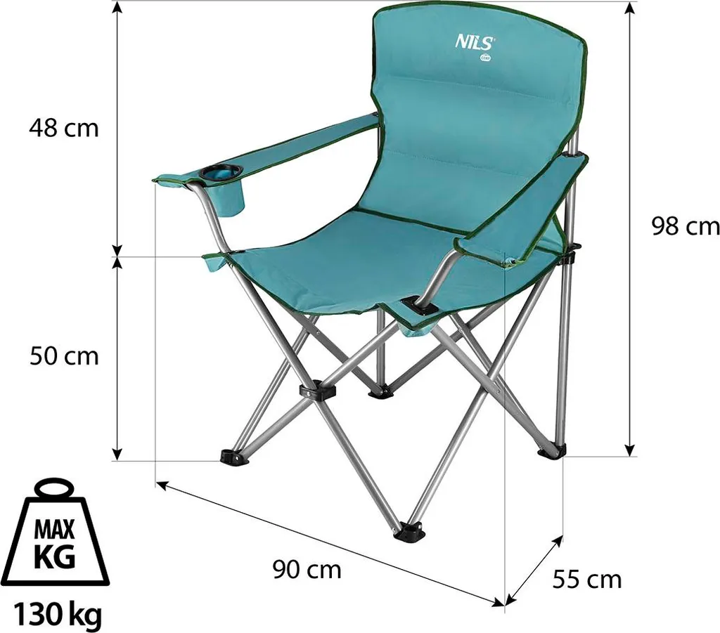 Chaise pliante NILS Camp NC3079 vert - Fauteuil de camping résistant - 10
