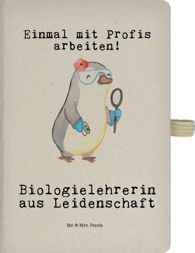 Mr. & Mrs. Panda Notizbuch A5 Biologielehrerin Leidenschaft Produktbild 