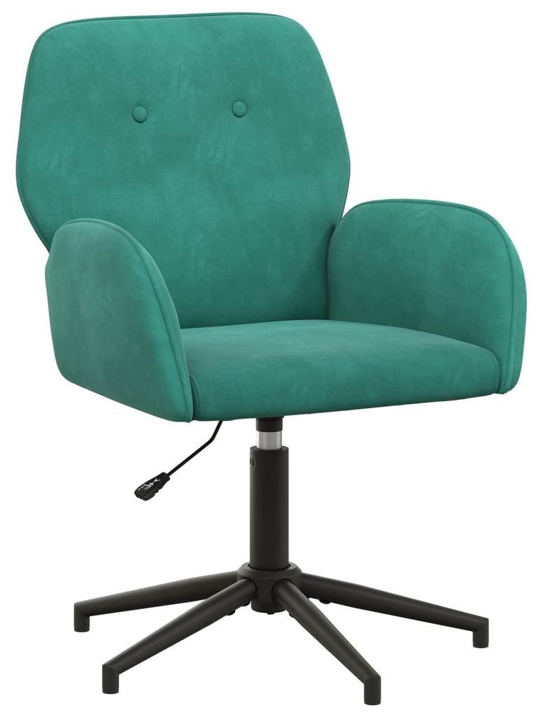 Chaise de bureau vidaXL, turquoise, velours, 54 x 55 x 90 Image du produit 