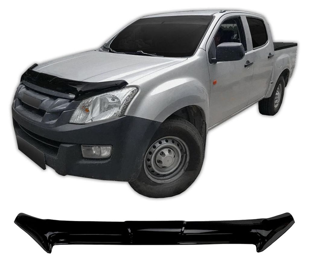 SCOUTT | Motorhaube Windabweiser Insekten Steinschlagschutz Für Isuzu D-Max 2012-2017, Aerodynamisch, Einfache Montage, Getönt, Spezielle Halteru...