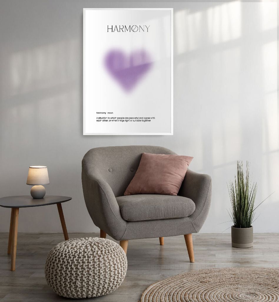 Poster Harmonie Herz, groesse_poster:40x50 cm, groesse_rahmen:weiß 40x50 cm