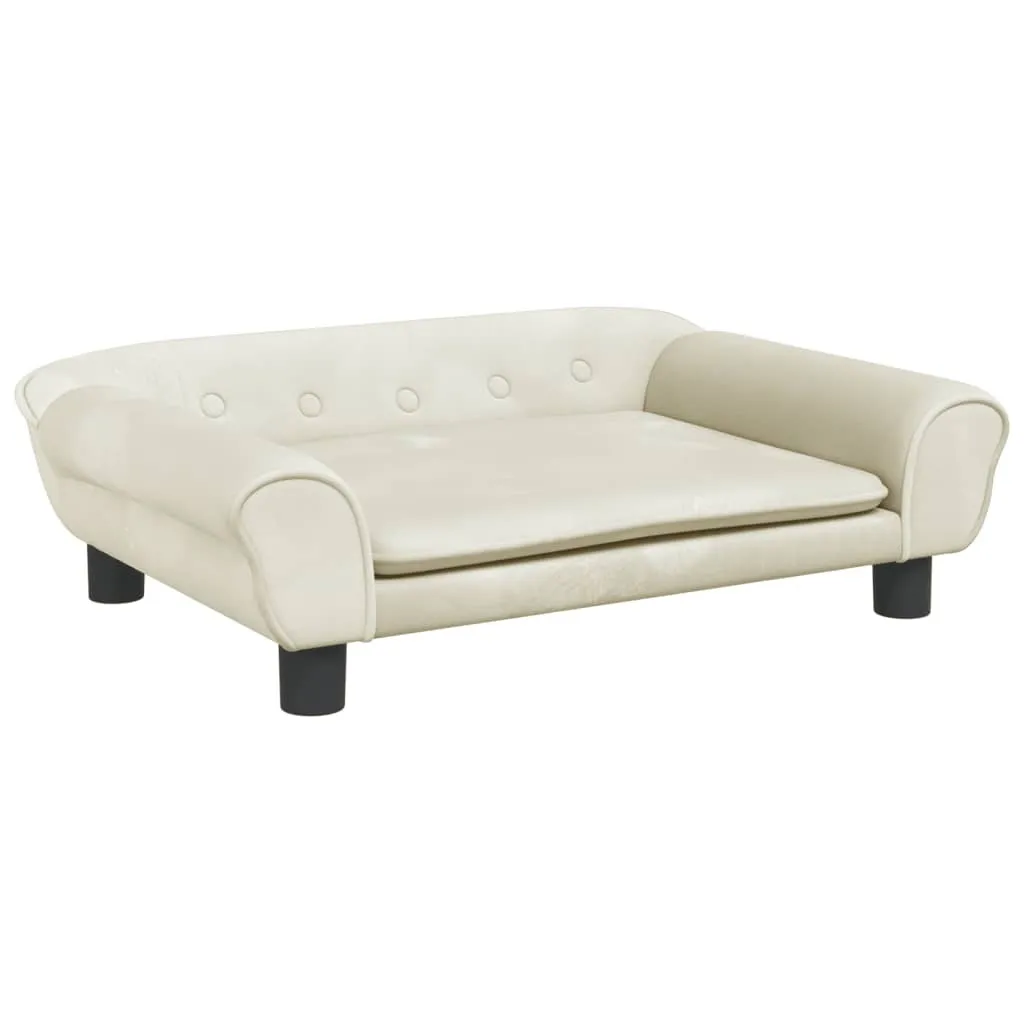vidaXL Letto per cani Crema 70x48x22 cm Velluto