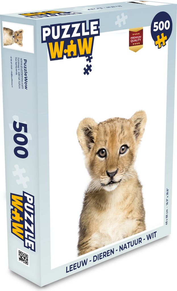 MuchoWow Puzzle 500 Teile Löwe - Tiere - Natur - Weiß - Denken - Spiel - Toy