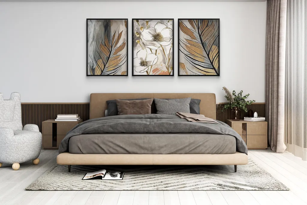 Set Di Poster Con Cornice Dorata, Immagini Glamour Per La Parete Della Camera Da Letto O Del Soggiorno 88740703