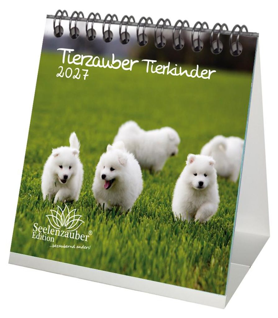 Tierkinderzauber Tischkalender 10x10cm für 2027 Tierbabys und Tierkinder - Seelenzauber