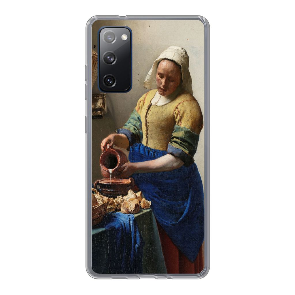 MuchoWow Handyhülle Schutzhülle Hülle für Samsung Galaxy S20 FE Das Milchmädchen - Gemälde von Johannes Vermeer Silikon Softcase Handy Hül...
