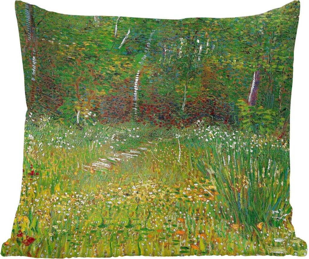 MuchoWow Zierkissen Sofakissen Wohnzimmer Dekokissen 45x45 cm Asnières - Vincent van Gogh - Schlafpolster - Polster für das Sofa