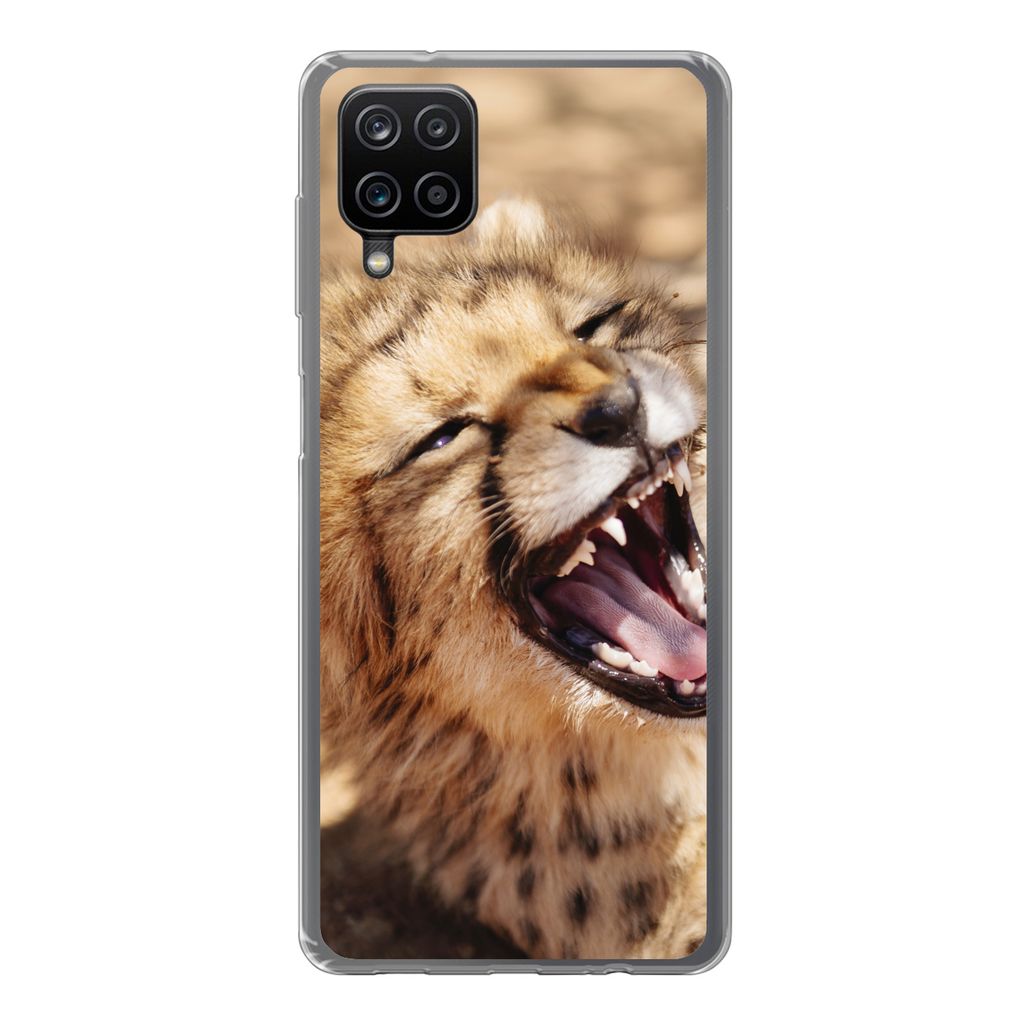 MuchoWow Handyhülle Schutzhülle Hülle für Samsung Galaxy A12 Gepard - Tier - Nahaufnahme Silikon Softcase Handy Hülle - Bild