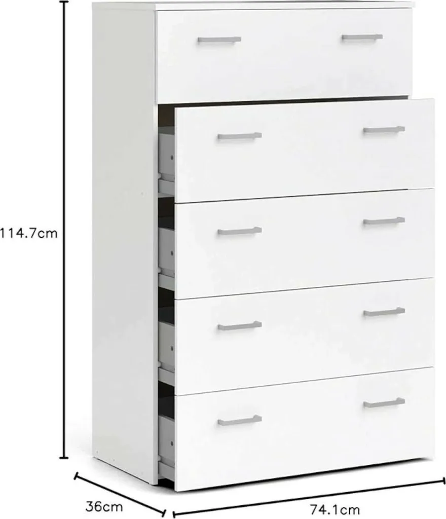Commode SPACE Buffet Sideboard Blanc Mat pour Salon et Chambre Moderne - 3