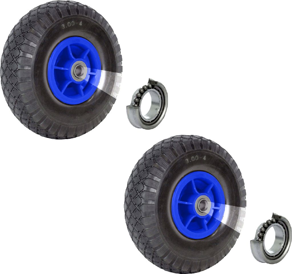 2x Sackkarrenrad 260x85 mm 3.00-4 Bollerwagenrad, Luftrad, Produktbild 1