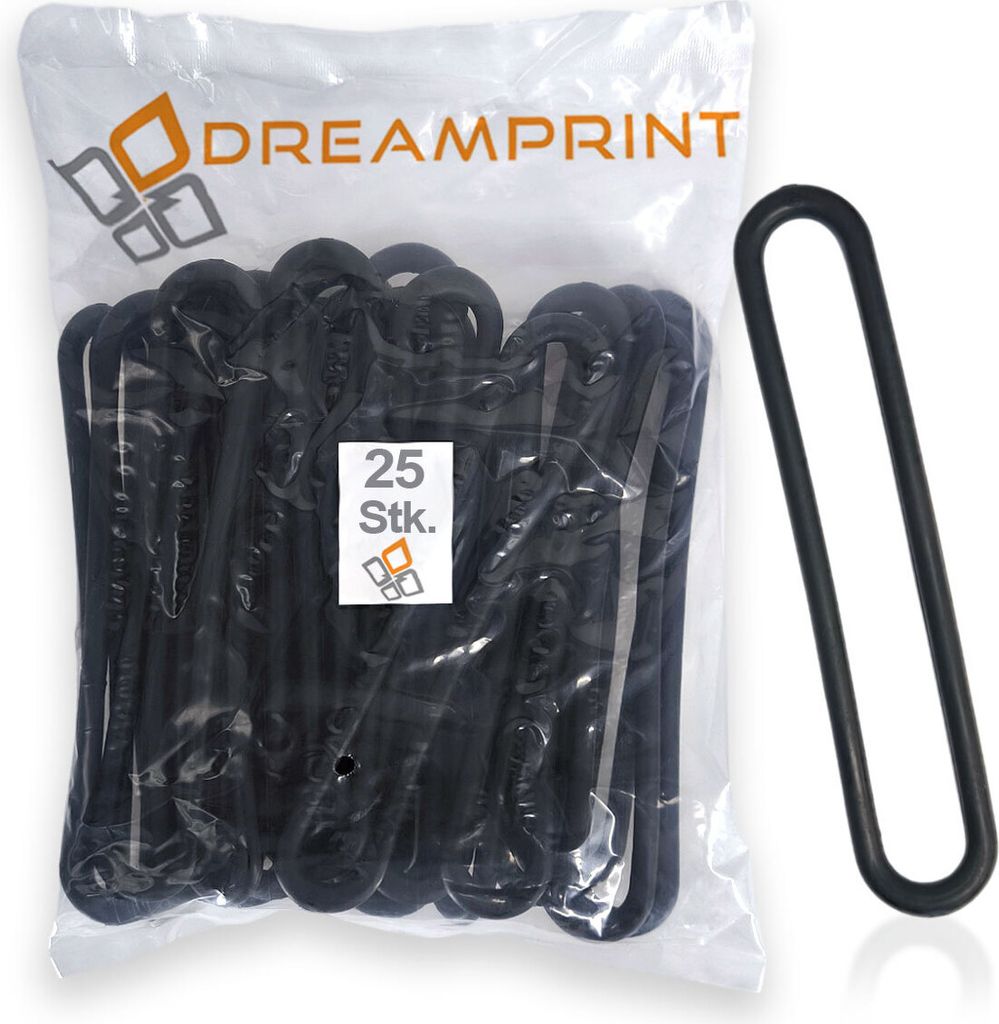 Dreamprint Gummispannringe (25 Stück, 200mm, Ø8mm) – Spanngummi, Spannring, Planenspanner