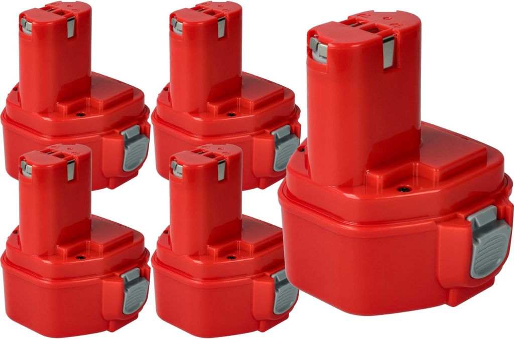 vhbw 5x Akku Ersatz für Makita 192681-5, 1220, 1222, 1235F, 1235, 192536-4, 192597-4, 1233, 1234, 1250, 192598-2 für Werkzeug (3000 mAh, NiMH, 12 V)