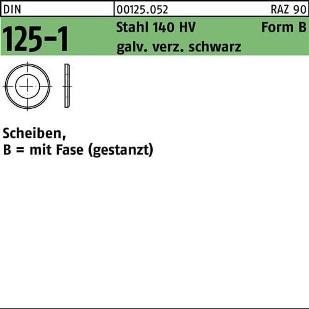 Reyher Scheiben DIN 125 St. 140 HV B 6,4 ZnS (1000 Stück)
