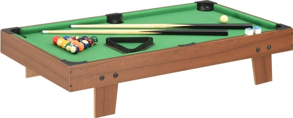 3-nożny mini stół bilardowy 92×52×19 cm Brązowo-zielony Zdjęcie produktu 