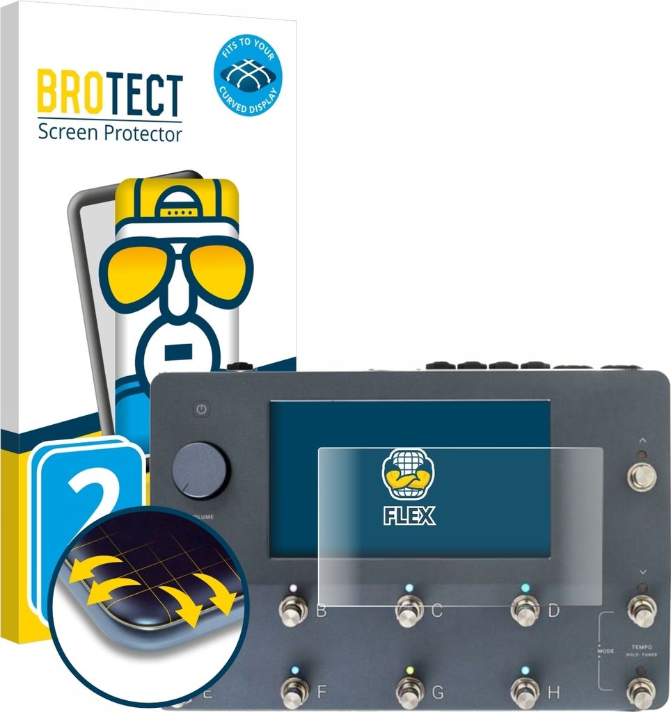 2x BROTECT Fullscreen Schutzfolie für Neural DSP Quad Cortex Displayschutz Folie Fullcover Klar Transparent