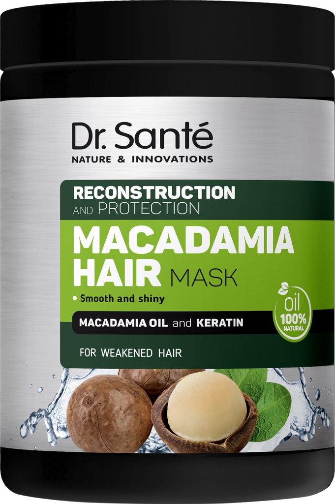 DR. SANTE Macadamia Haarregenerierende Haarmaske mit Macadamiaöl und Keratin 1000 ml
