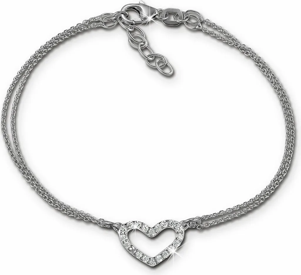 Bracelet Argent 925 Poli 19cm avec Zirconium Blanc Scintillant SDA2597J
