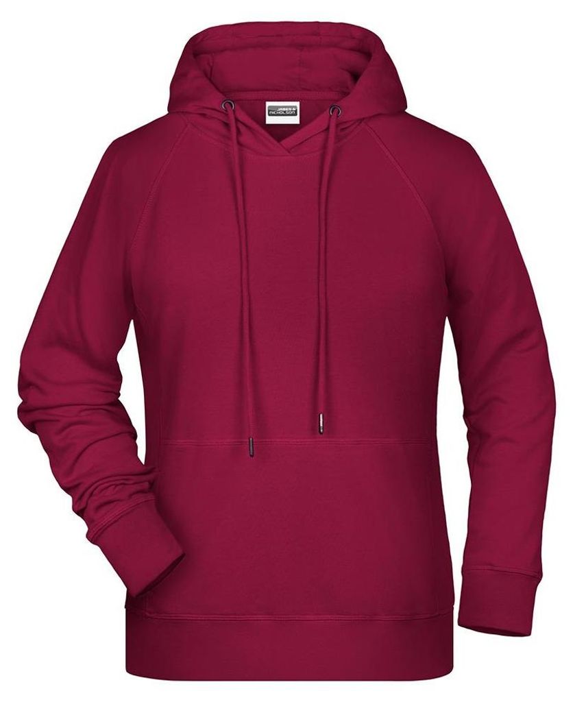 James and Nicholson - Kapuzenpullover für Damen LT2596 (S) (Weinrot)