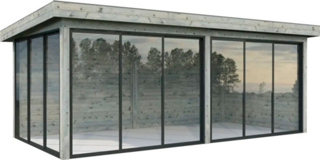 Pavillon Palmako Lenna Slide Plus 16,6 m² Set 702 588 x 300 cm tauchimprägniert grau