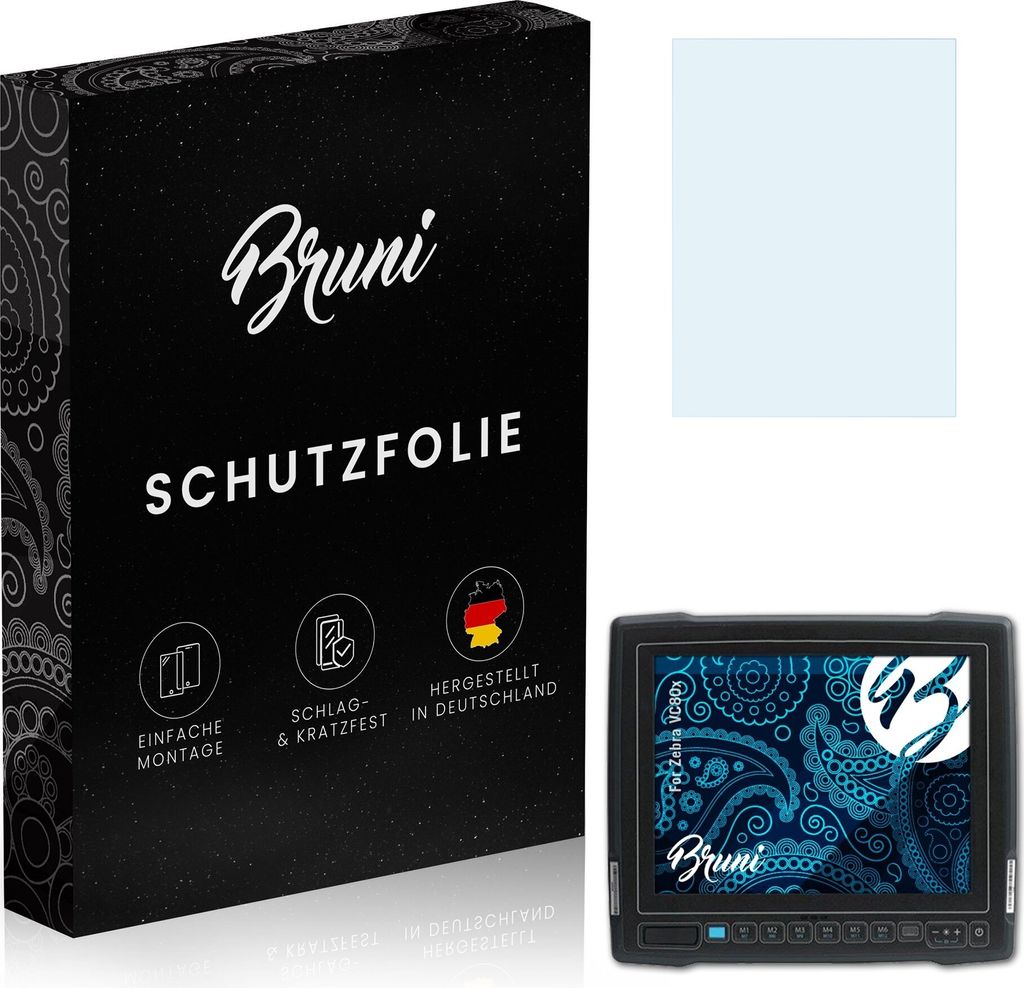 Bruni Basics-Clear 2x Schutzfolie kompatibel mit Zebra VC80x Folie