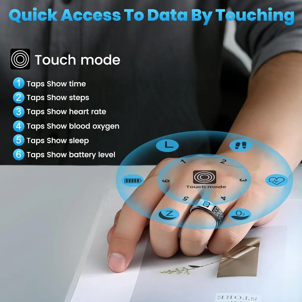INF Smart Ring Argento 8: L'Originale Tracker Salute senza Canone - 6