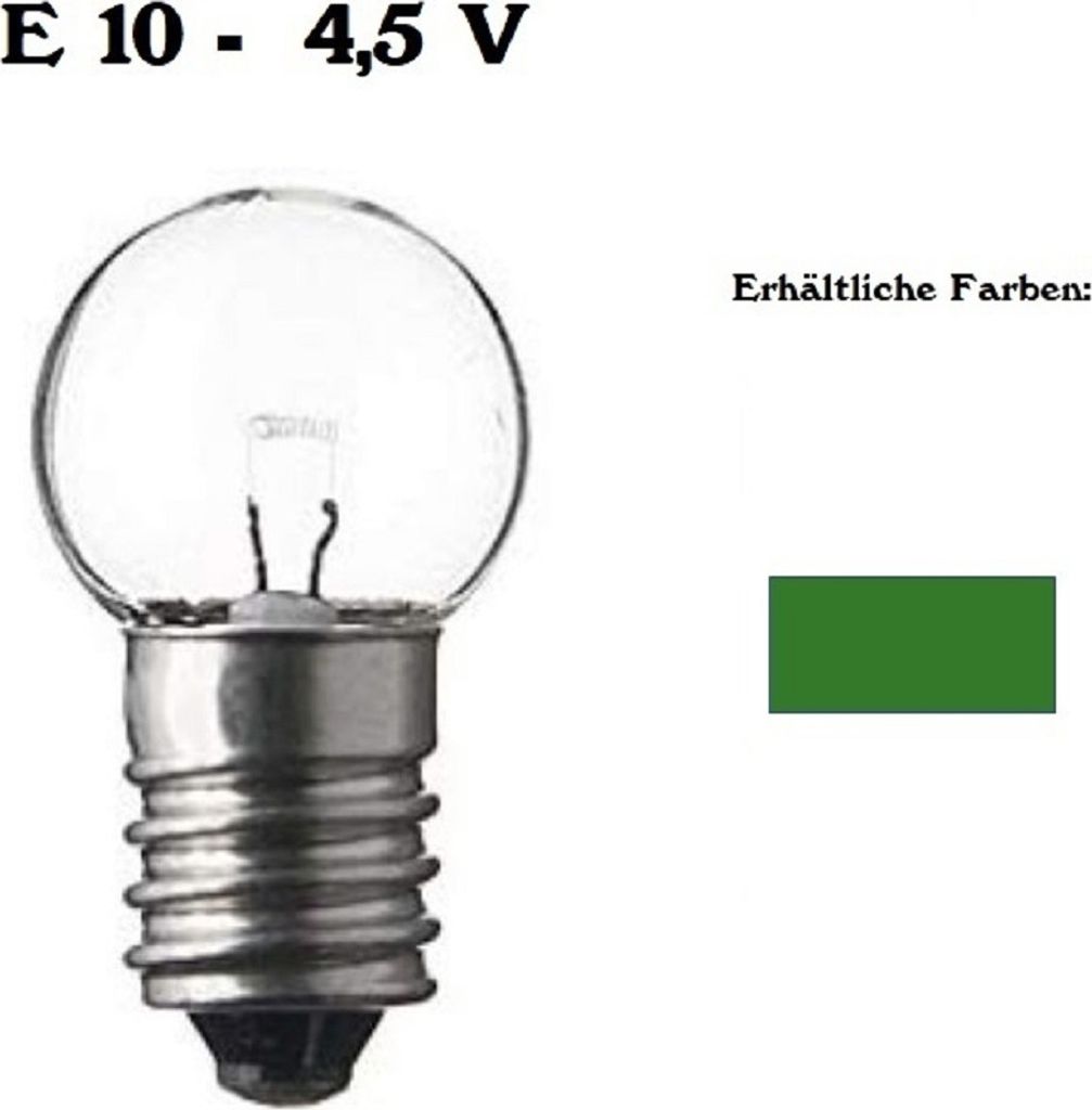 Krippenzubehör - Ersatzbirne E 10 4,5 V grün