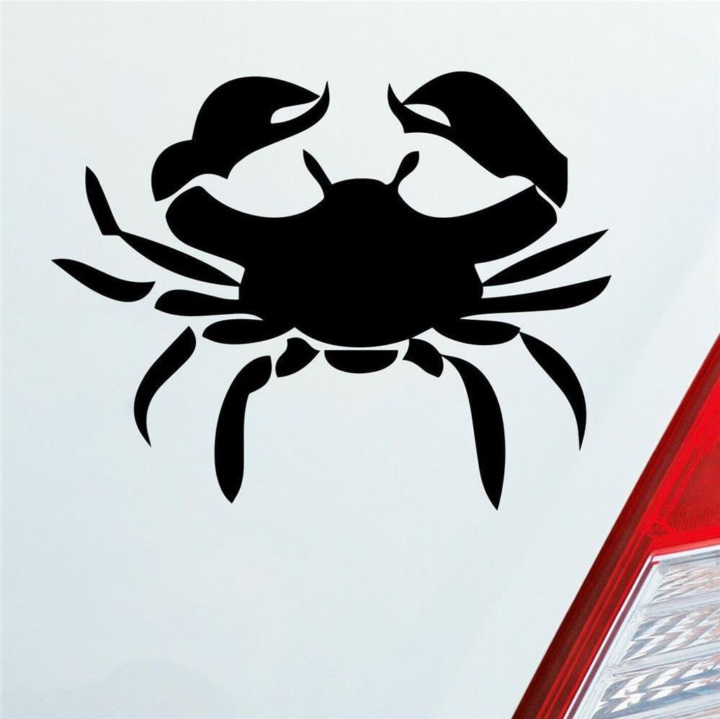 Auto Aufkleber Sternzeichen Krebs Crab Tier Motorrad KFZ Roller 10x8 cm Schwarz Glanz Sticker Heckscheibenaufkleber
