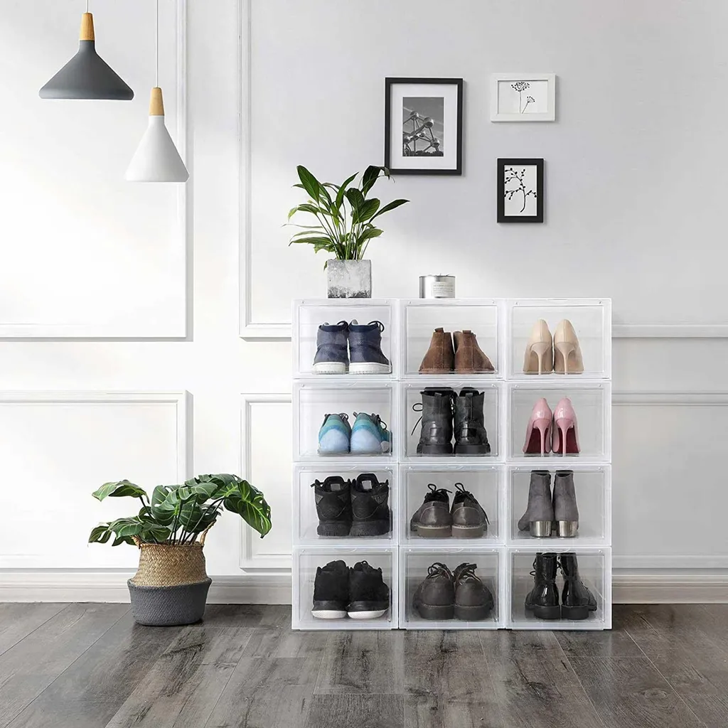 Ensemble de boîtes à chaussures empilables transparentes pack de 12 - 2