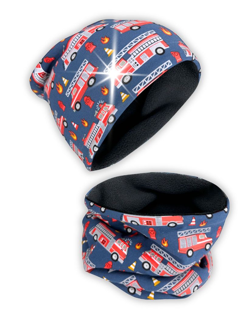 HECKBO Winter 360° Reflektor Kinder Mütze & Loop Schal Set Produktbild 