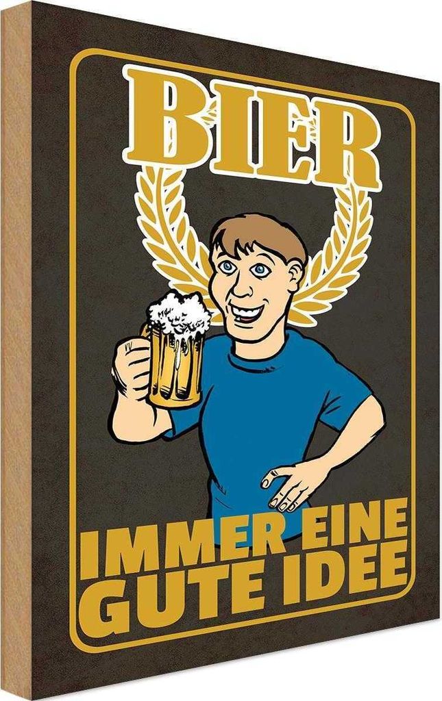 vianmo Holzschild 30x20 cm Alkohol Bier immer eine gute Idee