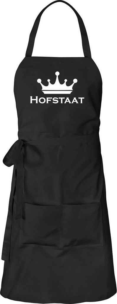 Huuraa Schürze Hofstaat Schützenfest Schwarz mit Taschen Baumwolle Kochschürze Geschenkidee