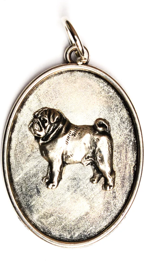 Ciondolo Pug per Mamma Cane | Collana Carlino Art-Dog Argentata