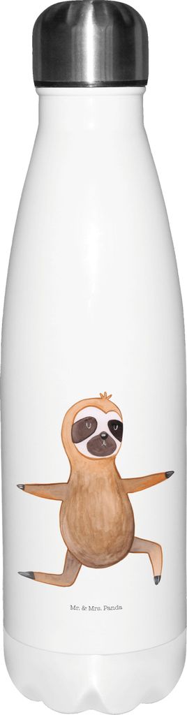 Mr. & Mrs. Panda Thermos Faultier Yoga - Weiß - Geschenk, trinkflaschen, Trinkflasche, Meditation, thermosflaschen, thermo, Thermosflasche, Namaste