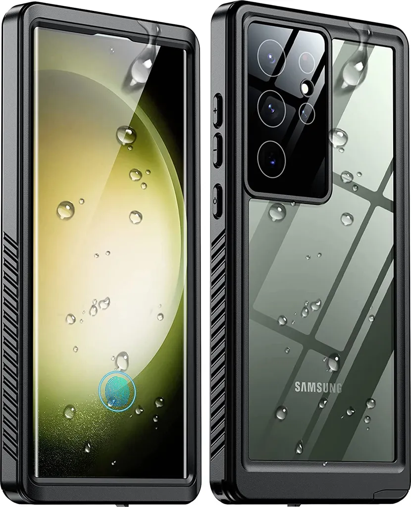 Custodia impermeabile per Samsung Galaxy S23 Ultra resistente alla polvere e alla neve, IP68 custodia protettiva completa con protezione dello schermo integrata nero