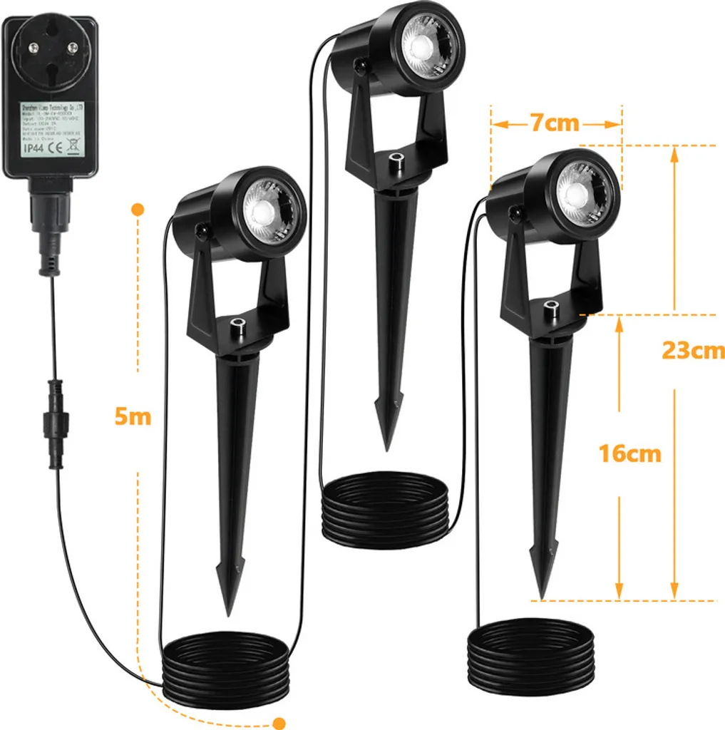 Éclairage de Jardin LED pour Allée et Terrasse Lot de 6 Spots à Piquer