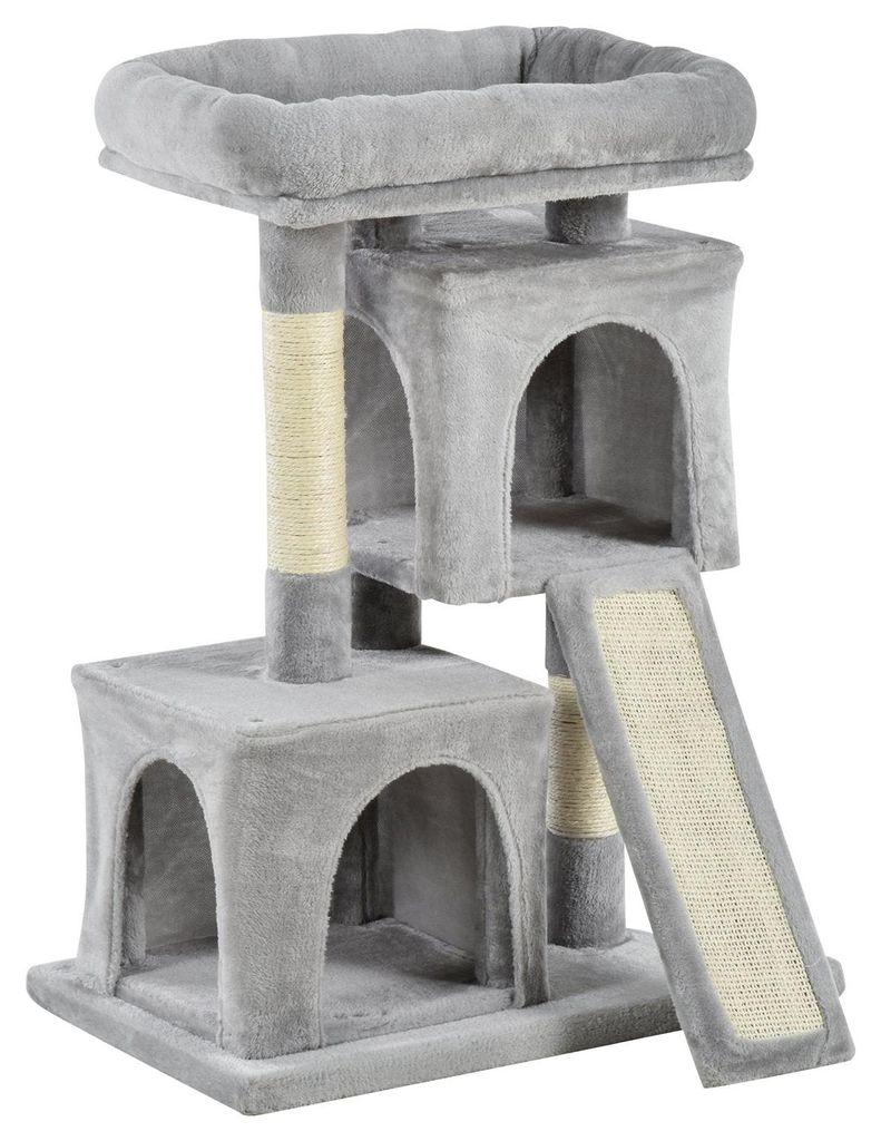 Katzenbaum Mit Sisalsäulen, Hellgrau, 59X39X83Cm