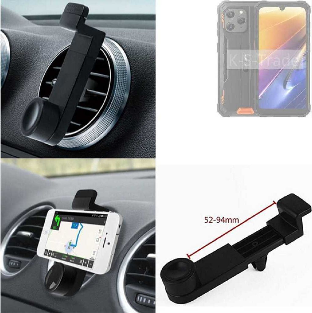 K-S-Trade Lüftungshalterung kompatibel mit Blackview BV5300 Plus KFZ-Halterung Autohalterung Handy-halterung Lüftungsgitter Lüftungsschlitze