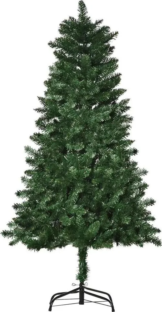 Sapin Noël artificiel sans perte d'épines 150 cm ignifugé vert réaliste